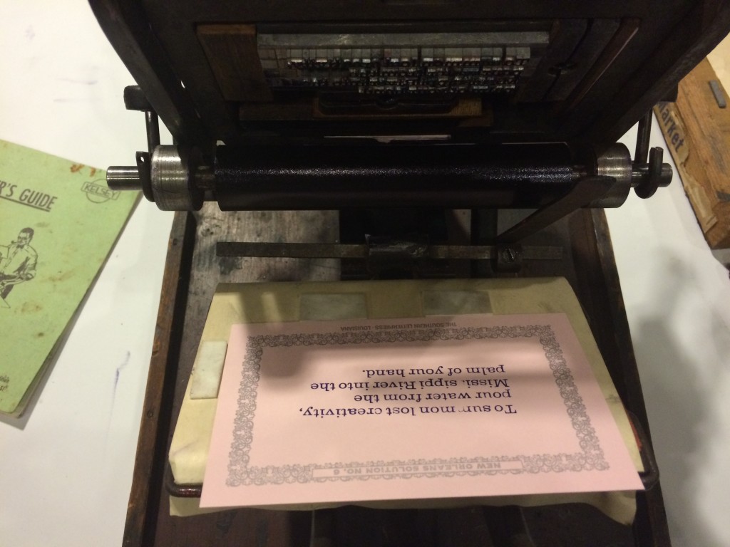 Letterpress Studio New Orleans Southern Press